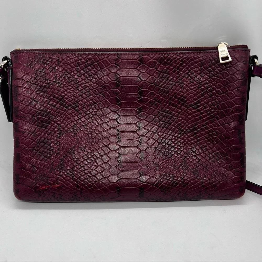 COACH Journal Crossbody In Colorblock Exotic Embossed Leather EUC - Picture 5 of 16